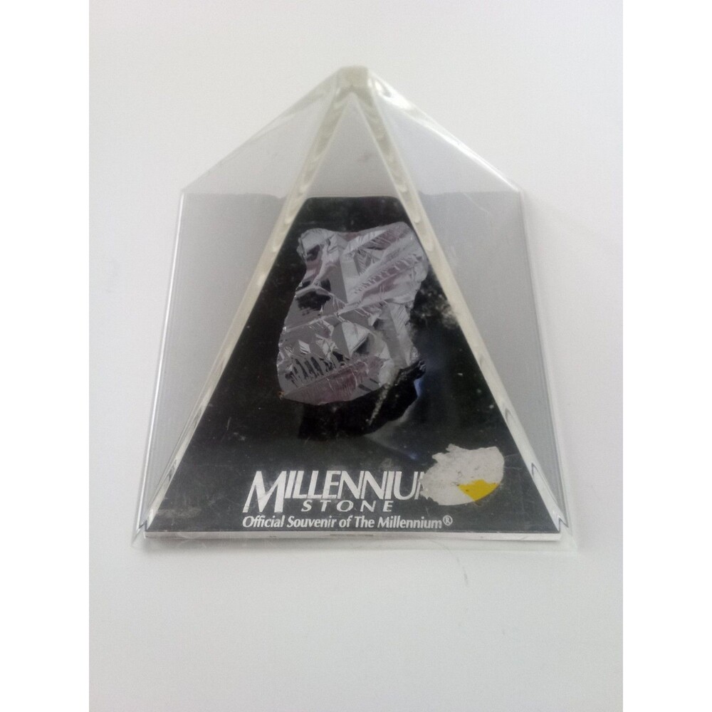 Y2K Millennium Stone Souvenir Maybe Silicon In Pyramid Shaped Case.